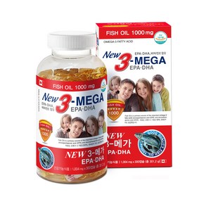 프리미엄 캐나다 오메가3 1000mg New3-MEGA EPA & DHA 비타민E 함유 300캡슐, 300정, 1개