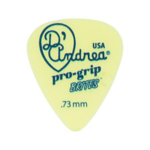 D'andea 디안드레아 프로 그립 브라이트 기타 피크 0.73mm, 1개