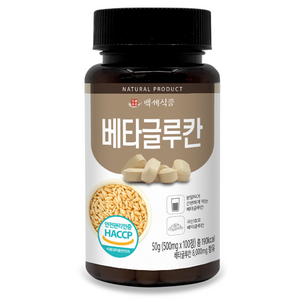 백세식품 베타글루칸정 500mg x 100정 50일분, 4개