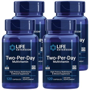 라이프익스텐션 투-퍼-데이 멀티비타민 캡슐, 120정, 4개