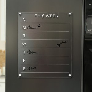 아크릴 자석 메모보드 냉장고 현관문 붙이는 달력 주간 월간 플래너 스케줄 보드, A . 주간계획(30x40cm)