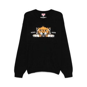 겐조 타이거 자수 크루 넥 스웨터, 블랙계열, Standard L(KR 105)