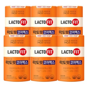 NEW 새로나온 락토핏 종근당 건강 생 유산균 코어 코어맥스 30억 CFU 아연 프로바이오틱스 라토핏, [360포(5X포뮬러 2중특허공법)](12개월분), 6개, 120g