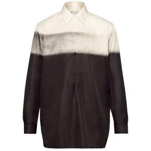 메종 마르지엘라 트롱프뢰유 핀스트라이프 프린트 셔츠, 베이지계열+블랙계열, Italy 40(KR 55)