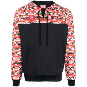 디젤 디젤 모노그램 패널 후디, 블랙계열, L(KR 105)