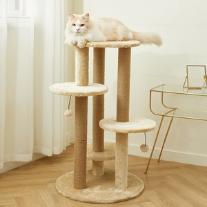 펫토리아 GP 5단 원형 플랫폼 고양이 중형 캣타워 92cm 베이지, 단품, 단일옵션