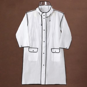 [초록네모] 남녀공용 지퍼형 EVA 다회용 우비 투명챙 모자 레인코트