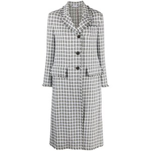 톰 브라운 체크 패턴 트위드 코트