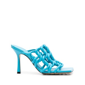 보테가 베네타 트위스트 인터우븐 가죽 샌들 100mm, Europe 41(KR 280), 블루계열
