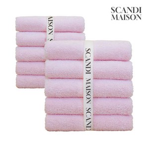 스칸디메종 프리미엄 호텔 타올 200g 40수 코마사 선물용 수건, No.14 피치 핑..., 10개