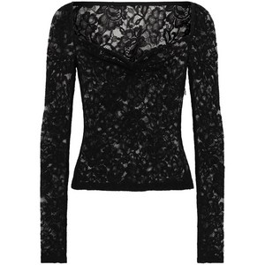 돌체앤가바나 플로럴 레이스 스윗하트 넥 탑, 블랙계열, Italy 36(KR 33)