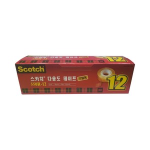 3M 스카치테이프 리필 550R 18mm X 30m 12개입, 혼합색상, 1개