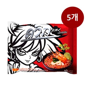 태국 와이와이 우먼 라면 톰얌문궁 플로이버 인스턴트 누들 60g x 5개 똠냥꿍라면 Wai Wai Quick Tom Yum Mun Goong Flavou, 1개