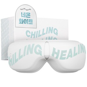 칠링힐링 무선 온열눈마사지기 공기압 진동 주무름 CHEC-R1NW, 네온화이트