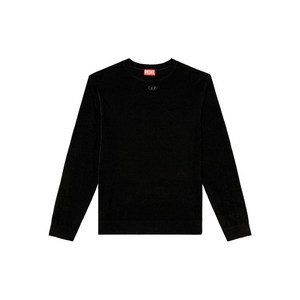 디젤 K-Cevro 라운드 넥 타원형 D 로고 장식 스웨터, 블랙계열, Standard M