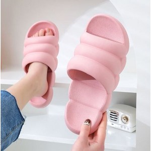 힐링스팟 마카롱 뚱카롱 구름 무소음 거실 슬리퍼 푹신한 실내화, 핑크, 1세트