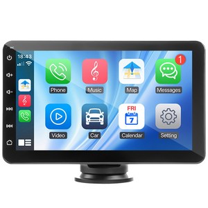 HIPPCRON 7인치 차량용 모니터 무선 CarPlay Android Auto 거치형 내비게이션 후방카메라 지원