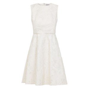 몽클레르 플로럴 자수 미디 드레스