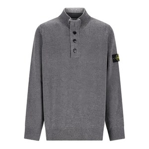 스톤 아일랜드 버튼 긴소매 폴로 셔츠