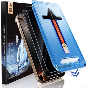 MAGIC JOHN 매직존 아이폰적용 사생활보호 프라이버시 휴대폰 액정필름 지문방지 먼지제거 풀커버+부착키트 2매입