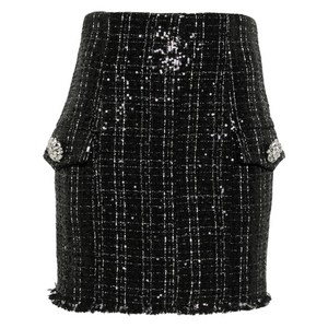 발망 시퀸 트위드 미니 스커트