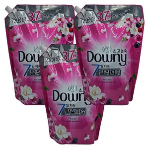 다우니 7일 지속 탈취파워 초고농축 섬유유연제 목련과베리 리필, 2.6L, 3개