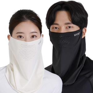 르포스 자외선차단 쿨 스포츠 골프 마스크 1+1, 블랙+화이트, FREE, 1세트