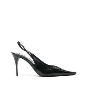 생로랑 90mm Babylone leather slingback pumps, Europe 38(KR 250), 블랙계열