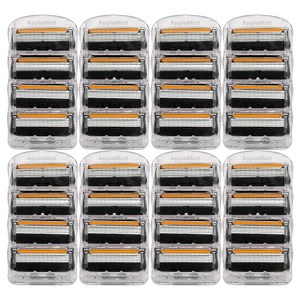 애플민트 5중 면도날 질레트 퓨전 프로글라이드 호환, 4개입, 8세트