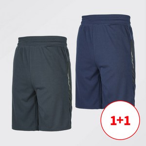 [이지바이] (1+1) 남성 여름용 쿨 냉감 빅사이즈 5부 트레이닝 반바지 하프팬츠