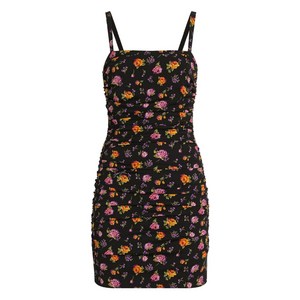 돌체앤가바나 플로럴 주름 미니 드레스, 블랙계열, Italy 48(KR 77)
