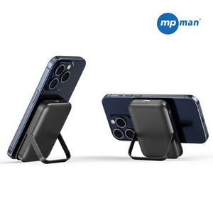 엠피맨 20W 고속 충전 무선 거치대 맥세이프 보조배터리 5000mAh, (블랙) VK-PBW-0035-01