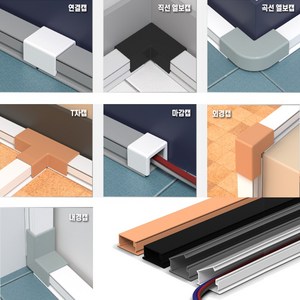 선바로 전선몰딩 전선정리 쫄대 1호~5호 연결캡, 내경캡2호, 화이트, 1개