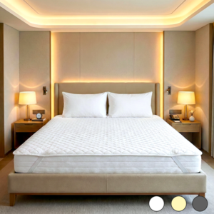 엣지홈 호텔 순면 침대패드 고정밴드 알러지케어 누빔 매트리스 이불 패드 슈퍼 싱글 퀸 킹