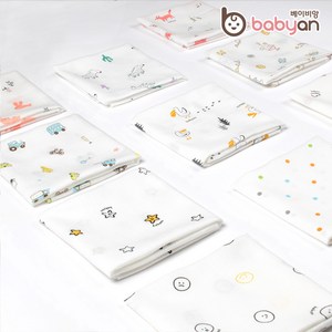 베이비앙 순면 나염 아기 가제 엠보손수건 10장(혼합가능)(오후5시이전 주문건 당일출고)