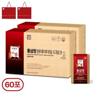 1+1특가 명절선물 홍삼정 6년근 프리미엄 골드 쇼핑백 포함, 50ml, 60개