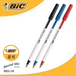빅 라운드스틱볼펜(적색 12자루 1.0mm )