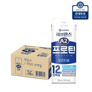 세브란스에이투 연세유업 프로틴 음료 오리지널, 190ml, 16개