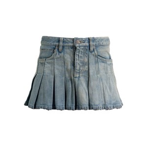 발렌시아가 pleated denim mini skirt