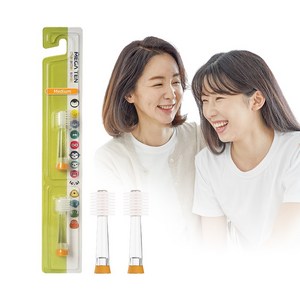 메가텐 키즈 캐릭터소닉 360도 음파진동 칫솔 리뉴얼 리필 미디움 2P