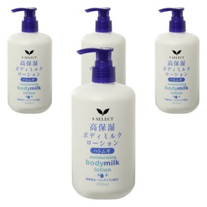 에스셀렉트 모이스쳐라이징 바디 밀크 로션 하또무기, 400ml, 4개