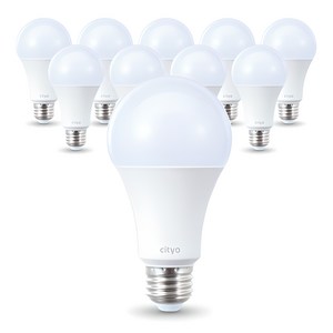 씨티오 LED 화이트 전구 10W, 주광색, 10개
