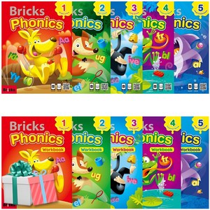 브릭스 파닉스 Bricks Phonics 1 2 3 4 5 S+W 세트 선택구매 사은품증정(붙이는메모지), 2단계(S+W) 전2권 붙이는메모지증정