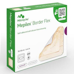 메피렉스 보더플렉스 10x10cm(5매) [대리점직영 정품 광고심의필] Mepilex bode flex 재생밴드 욕창 궤양 화상 수술상처 창상 삼출물많은 인공관절수술 병원용, 4개