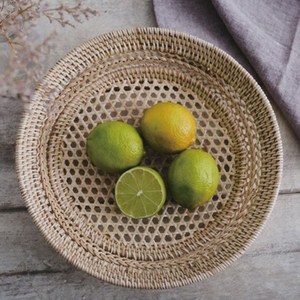 라탄 원형 트레이, 1개, 단일