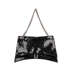 발렌시아가 라지 크러쉬 크로커다일 이펙트 숄더 백