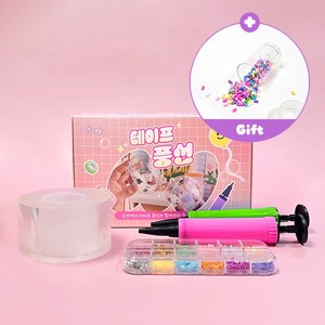 KC인증 로앤제이 쉽게 만드는 테이프 풍선 전용 만들기 세트 투명 큐브 풍선펫 DIY 키트 총길이 3m 너비 4.8cm, 4.샤이니 세트, 1개