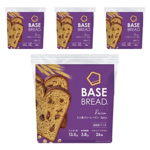 베이스푸드 베이스 브레드 미니 식빵 & 건포도 2개입 402g, 4개