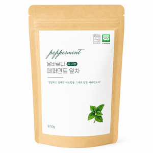 올바르다 유기농 페퍼민트 차 티 잎차 리필 원물