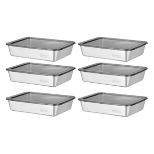 BLOWFISHFUGU 316 스테인리스 스틸 랩 과일통 도시락통 냉장고 밀폐통 두꺼운 정리 수납함 냉동통 4종세트 6종세트, 스테인리스 스틸 케..., 6개